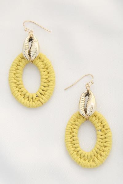 Cowrie Shell Oval Dangle Earring