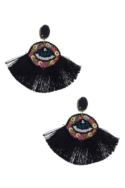Fan Tassel Beaded Earring