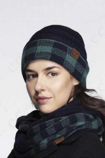 CC BUFFALO CHECK KNIT HAT
