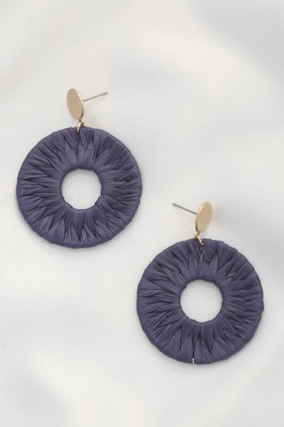 Round Raffia Earring
