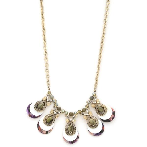 Teardrop Link Beaded Necklace