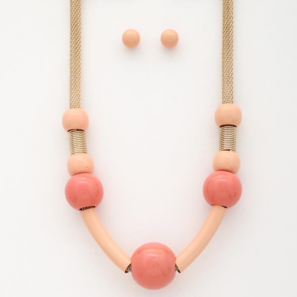 Ball Bead Color Metal Pipe Necklace