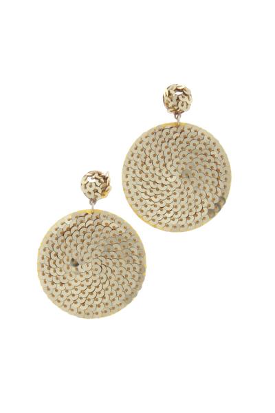 Sequin Double Circle Post Drop Earring