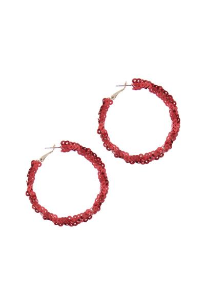 SEQUIN HOOP EARRING