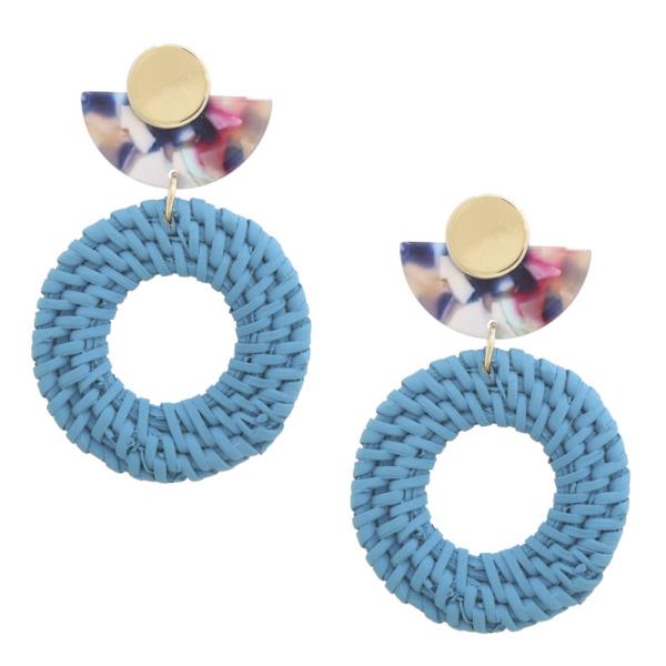 Half Circle Acetate Round Woven Post Earring