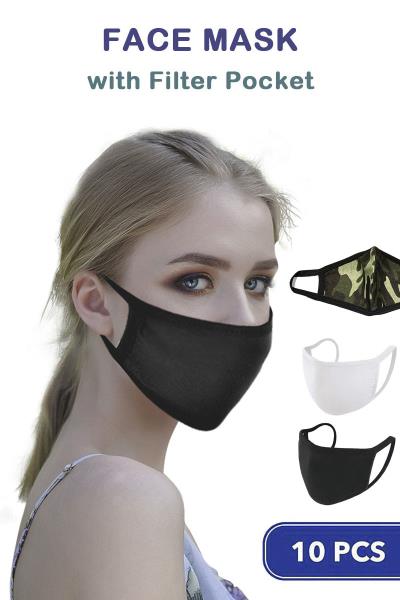 Fabric Mask with Filter Pocket 10 Pcs