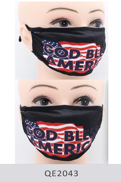 US Flag and God Bless America Mask 1 Dozen