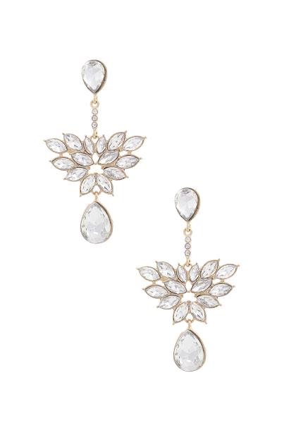 Teardrop Rhinestone Metal Earring
