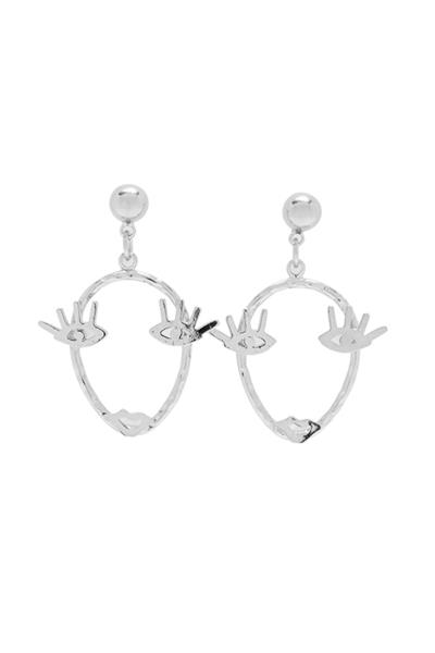 SELECT BOX 14K Gold Dipped Face Earring