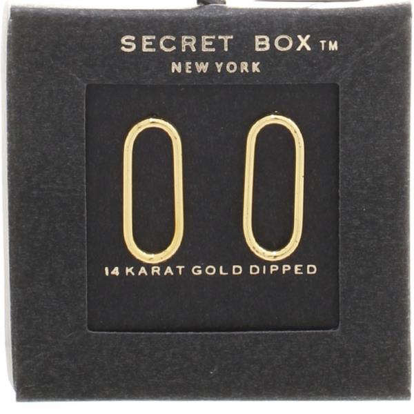 SECRET BOX Oval Metal Stud Earring