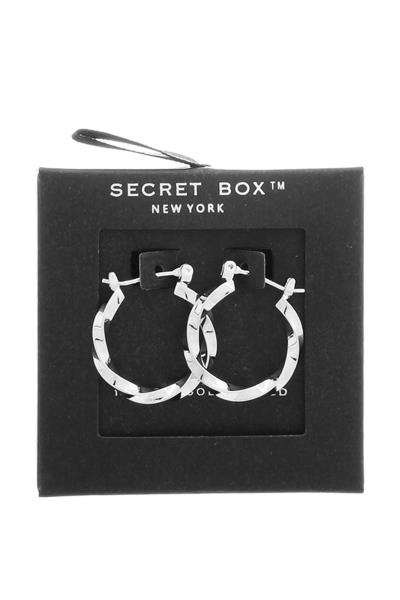 SECRET BOX METAL HOOP EARRING