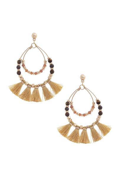 Double Teardrop Beaded Dangle Earring