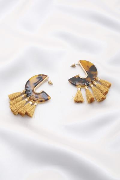 Acetate Tassel Dangle Earring
