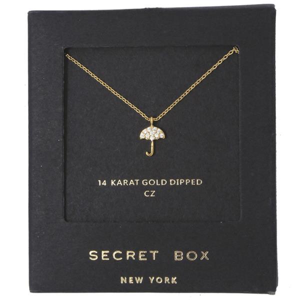 UMBRELLA DAINTY CHARM PENDANT NECKLACE