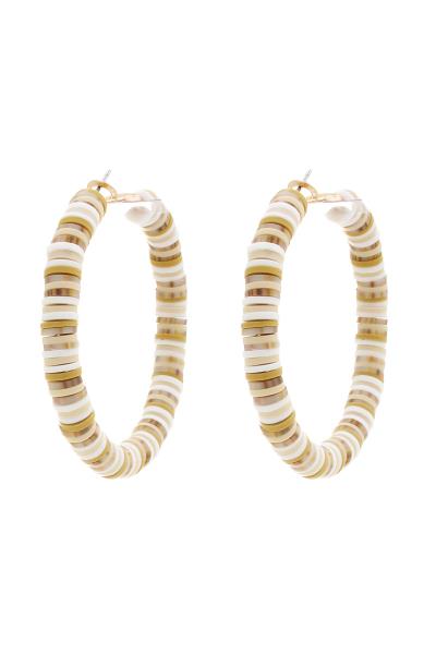 COLORFUL MULTI DISK HOOP EARRING
