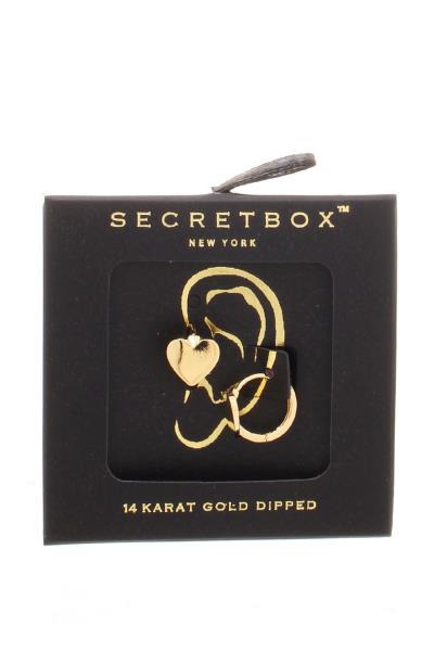 SECRET BOX Heart 10mm Huggie Hoop Earring