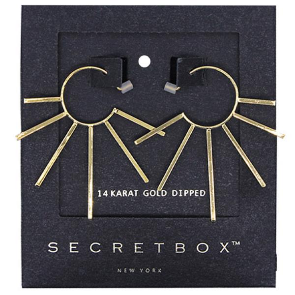 SECRETBOX SUN SHAPE 14 KARAT GOLD EARRING