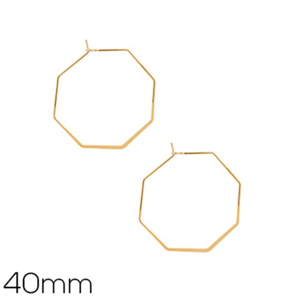 14K Gold Dipped 40mm Hoop Earring