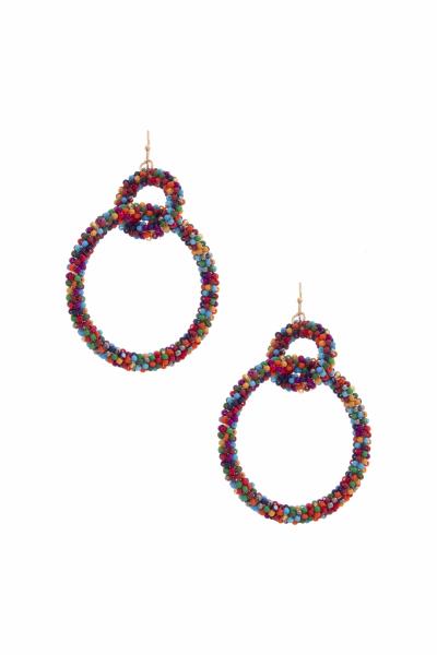 Seed Bead Double Circle Earring