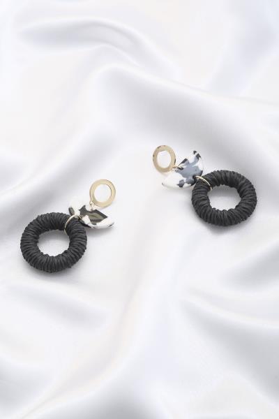 Natural Fiber Wrap Dangle Earring