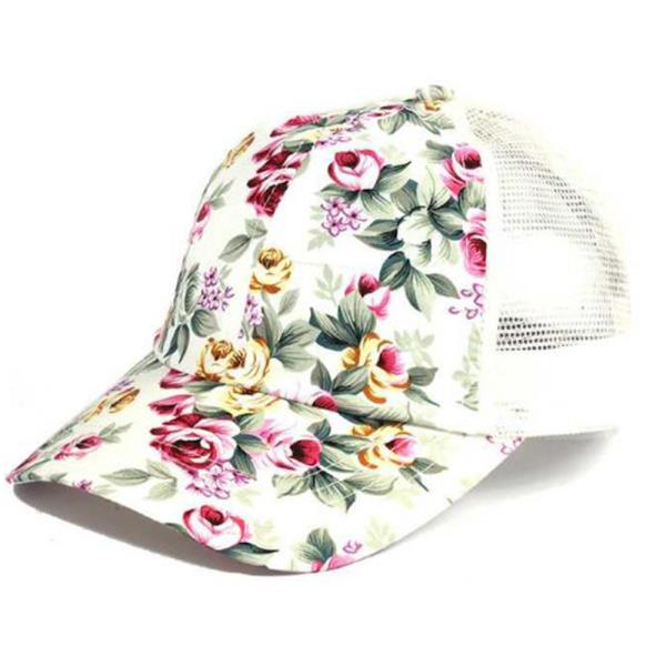 FLORAL PATTERN MESH CAP