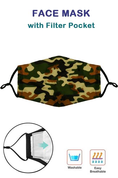 Camouflage Print Filter Changeable Fabric Mask