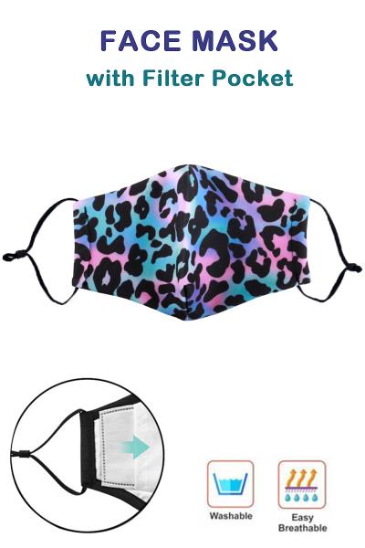 Leopard Print Filter Changeable Fabric Mask