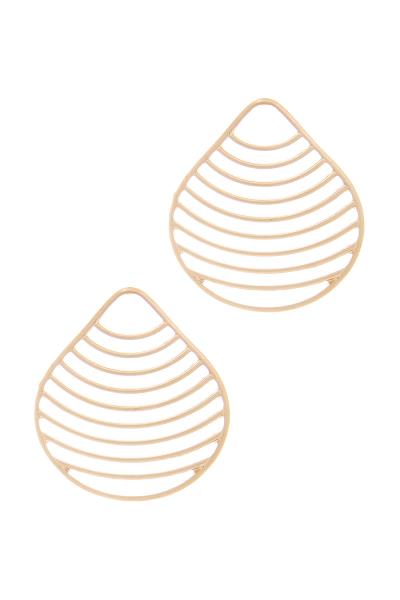 Metal Teardrop with Multiple Line Earring