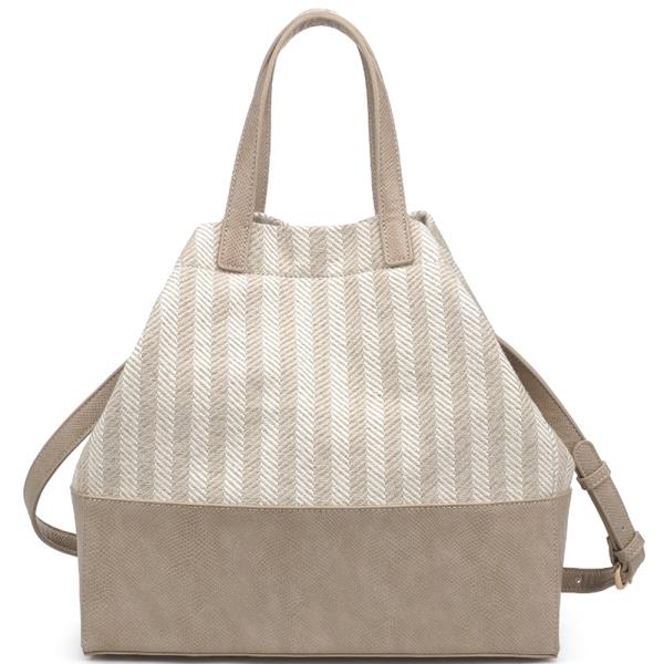 Stripe Textured Satchel Bag