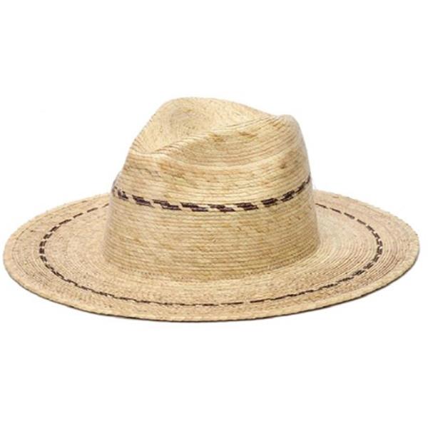 PALM STRAW FLAT BRIM WINDY HAT