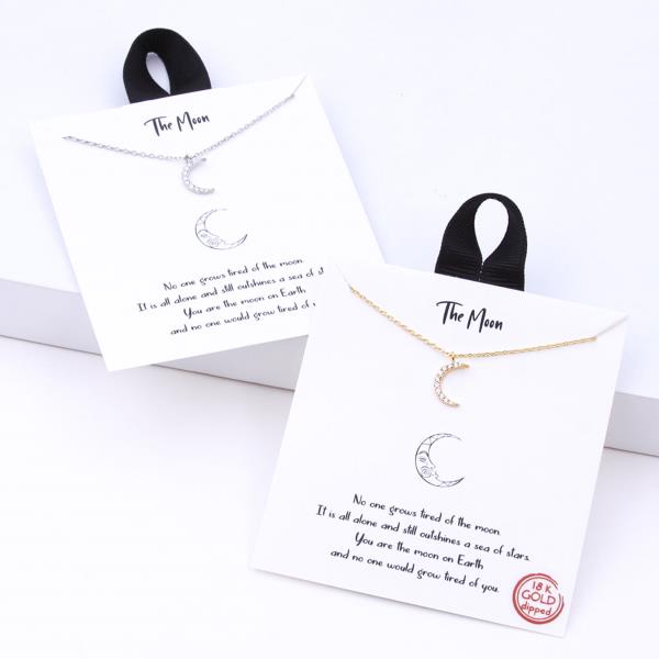 BLB THE MOON PENDANT DAINTY MESSAGE NECKLACE