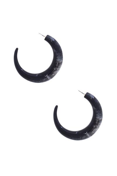 Marble Crescent Earring