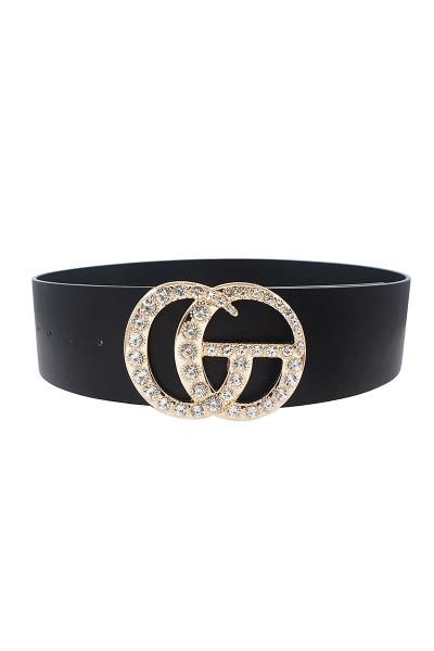 MULTI RHINESTONE BUCKLE BELT PLUS SIZE