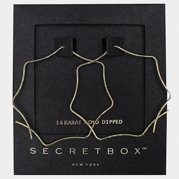SECRET BOX 14K Gold Dipped Wave Hoop Earring