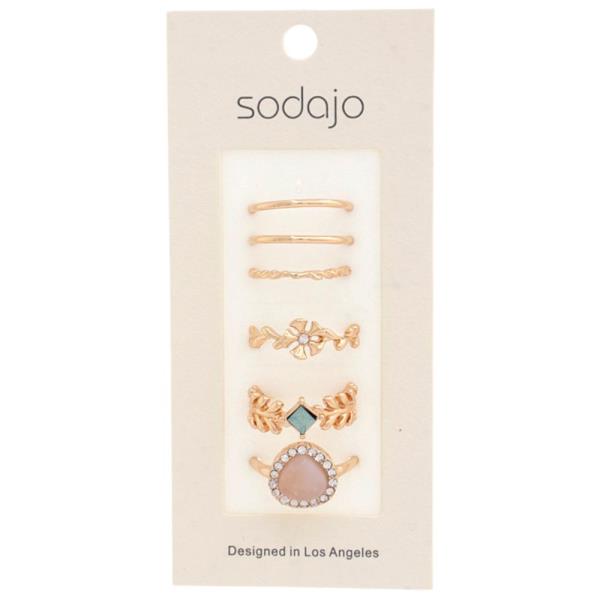 SODAJO Stone Assorted Ring Set