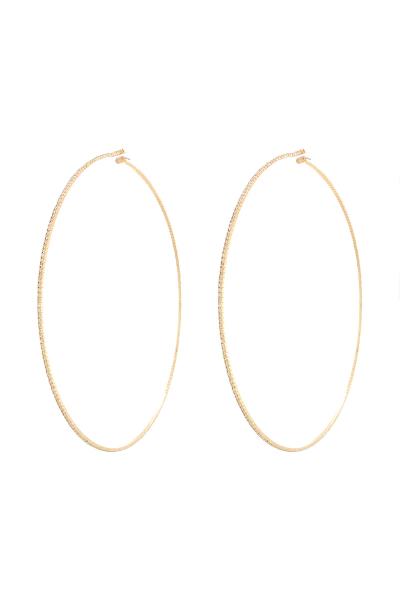 BASIC RHINESTONE WIDE HOOP EARRING