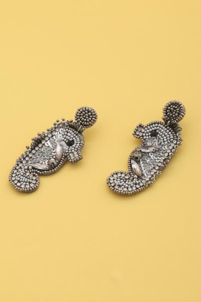Sea Horse Seed Bead Dangle Earring