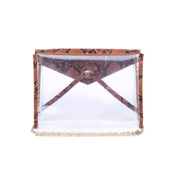 Snake Printed Clear Clutch Bag