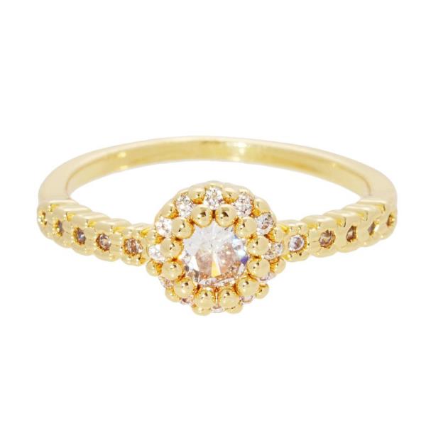 Gold Dipped CZ Stone Ring