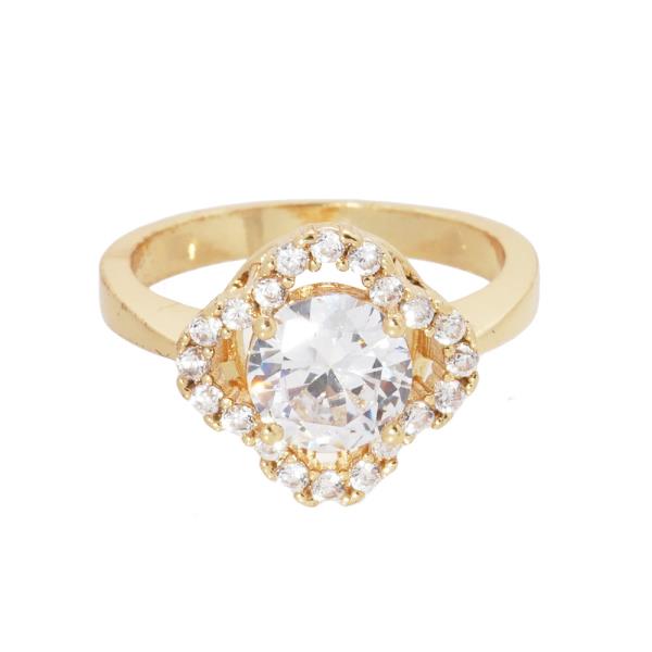 Gold Dipped CZ Stone Ring