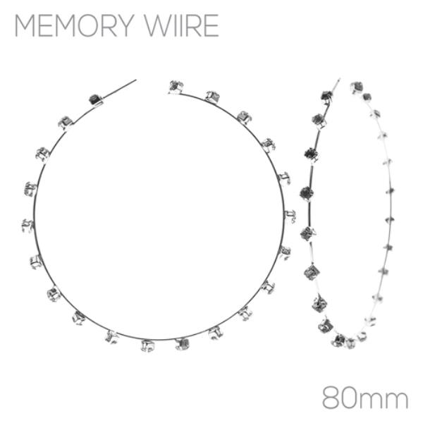 Rhinestone 80mm Station Hoop Earring