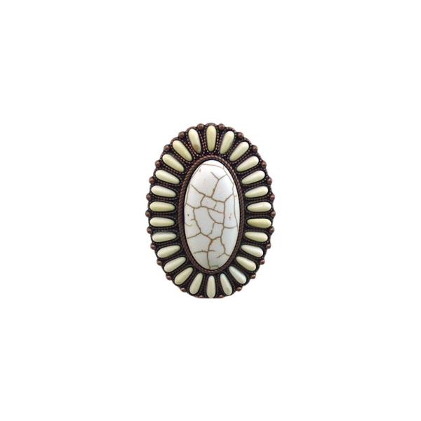 Color Bead Oval Adjustable Ring Set