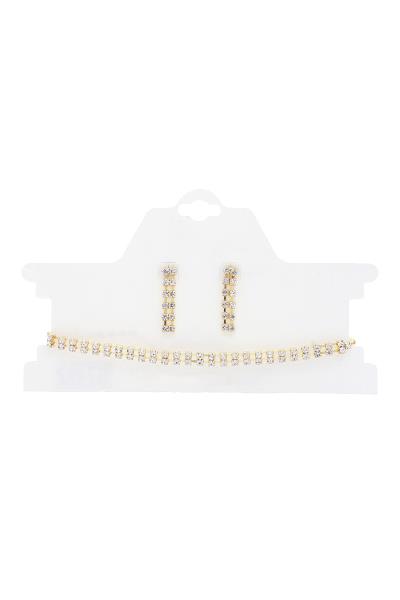 2 LINES RHINESTONE CHOKER NECKLACE