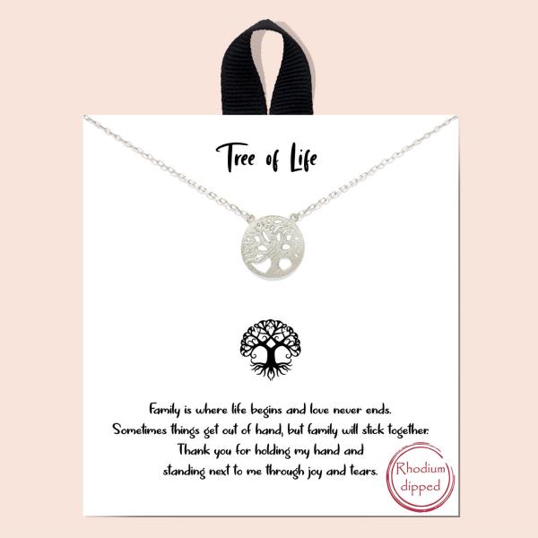18K Gold Rhodium Tree of the Life Necklace