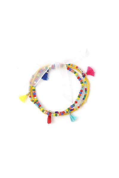 Tassel Seed Bead Stretch Bracelet