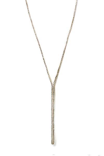 Rhinestone Y Shape Long Necklace