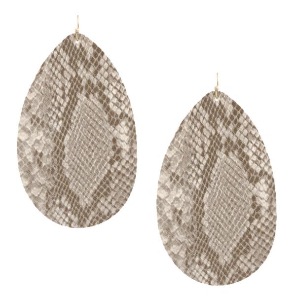 Leather Tear Drop Shape Earring