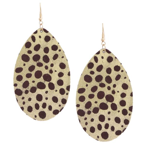 Star Pattern Genuine Leather Drop Earring
