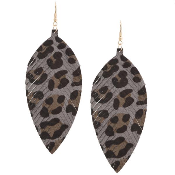 Animal Print Fray Dangle Earring