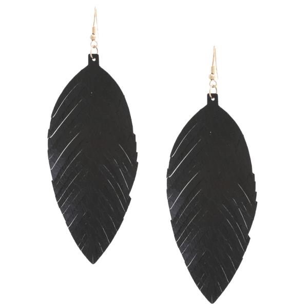 Fray Edge Pointed Oval Dangle Earring
